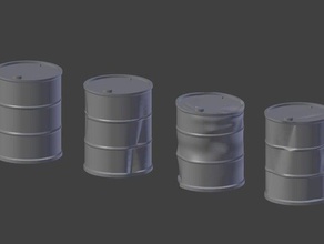 maltrattate di barili petrolio oggetti scena barile wargame 3d print model - Mito3D