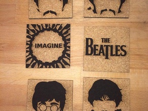 beatles coasters kitchen & dining coaster drink 3d print model - Mito3D