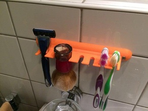 holder things bathroom openscad razor shaving brush toothbrush 3d print model - Mito3D