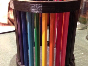 hex colored pencil cup 3d print model - Mito3D
