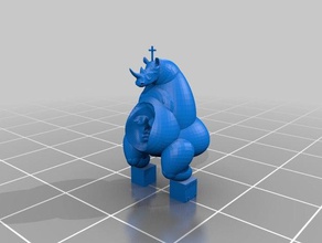 san rhino antiguos cara mirando por encima de su cuerpo art artística 3d print model - Mito3D