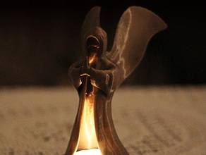 lumineux ange décor l'ange la bougie lueur hotte en priant les ailes 3d print model - Mito3D