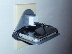 wall outlet cellphone holder iphone ipod other dock solidworks 3d print model - Mito3D