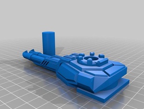 space army double laser canon turret vehicles 40k imperial guard leman russ 3d print model - Mito3D