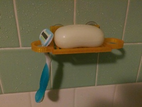 vantuz sabunluk monte edilmiş banyo jilet tutucu 3d print model - Mito3D