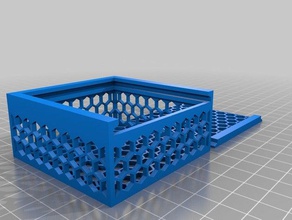 parametric hexagonal hole box containers customizable customizer storage 3d print model - Mito3D