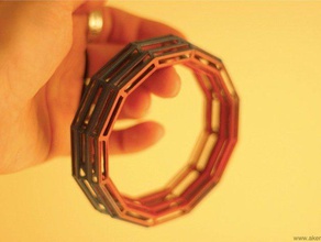 geo pulseira 01 pulseiras a arte hexágono octagon toro wearable 3d print model - Mito3D