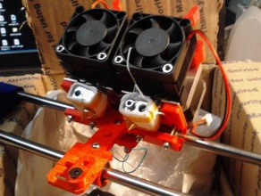 hinged dual carriage qu-bd mbe 3d printers extruder mk7 sketchup test 3d print model - Mito3D
