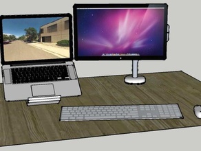 macbook stand external monitor electronics 3d print model - Mito3D