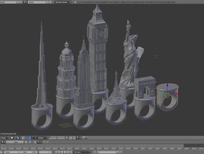 famous landmarks - ring pack rings architecture buildings landmark 3d print model - Mito3D
