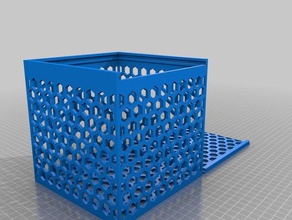 hexagonal hole box 150x150x150 containers customized 3d print model - Mito3D