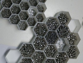en nid d'abeille de la boîte porte-outils & boîtes 3d print model - Mito3D