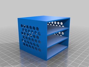 meu personalizadas a caixa da gaveta padrão hexadecimal lados recipientes personalizado 3d print model - Mito3D
