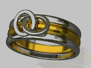 ring holder mariage rings adjustable silver 3d print model - Mito3D