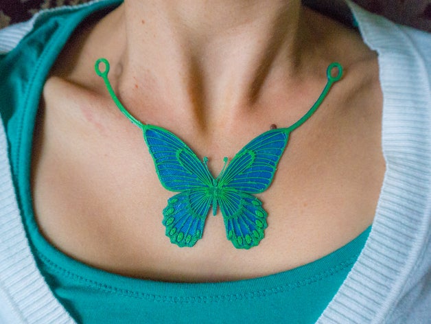 translucent butterfly necklace jewelry ninjaflex pendant 3D print model - Mito3D