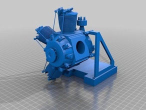 openscad 5 cylinder radial engine 3d printing artistic customizer challenge 3d print model - Mito3D