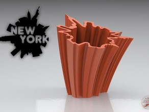 skyline vase de new york décor ville la décoration fleurs maison ornement ligne d'horizon 3d print model - Mito3D