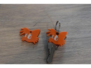 vieilles queues médaillon de porte-clés un trousseau clés médaille d' sonic hedgehog les du jeu vidéo jeux 3d print model - Mito3D
