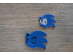 old sonic medallion keychains keychain medaillon hedgehog video game games 3d print model - Mito3D