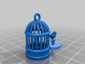 cage à oiseaux pendentif bijoux 3d print model - Mito3D