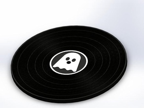 ghostly vinyl record coasters 3d printer parts coaster ghostlyvinyl records 3d print model - Mito3D