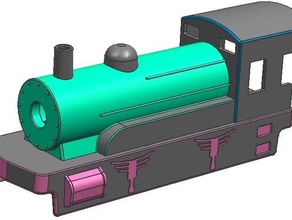 spur 0 lokomotive mechanisch ist - Spielzeug 3d Lokomotive 3d print model - Mito3D