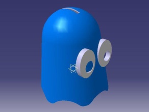 pac man ghost banca la di moneta pac-man piggy piggybank salvadanaio 3d print model - Mito3D