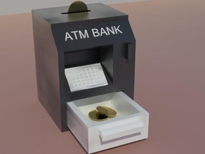 atm money box toy & game accessories piggy bank saving 3d print model - Mito3D