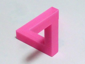 paradosso illusioni design - triangolo di penrose art escher illusione il 3d print model - Mito3D