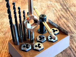 organizer dewalt 17 piece sae tap die set tool holders & boxes 3d print model - Mito3D
