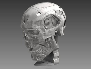 t-800 terminator exoskull moveable model robots bust evil fablicator futuristic halloween head machine robot skull statue toy cabeza 3d print model - Mito3D
