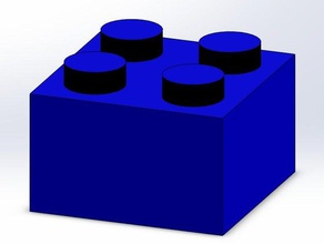 lego brick 2x2 outros solidworks 3d print model - Mito3D