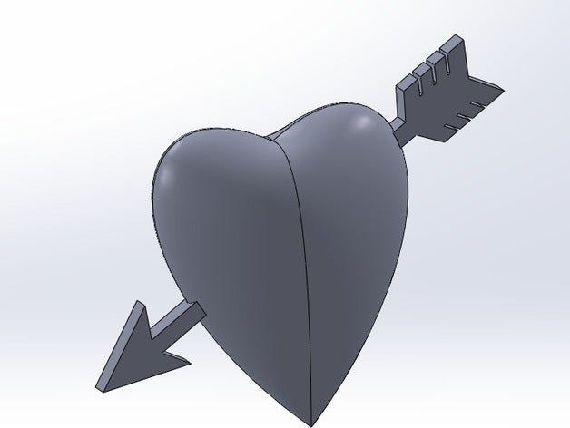 cuore freccia altri solidworks 3D print model - Mito3D