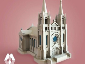 sioux falls cathedral - south dakota usa buildings & structures church landmark seetheworld temple 3d print model - Mito3D