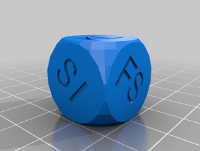 my customized dice- fuospirit 1 dice 3d print model - Mito3D