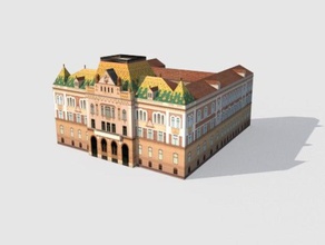 palácio post office - pecs, hungria edifícios e estruturas 3d print model - Mito3D