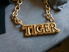 tigre bling jóias ouro colar princeton 3d print model - Mito3D