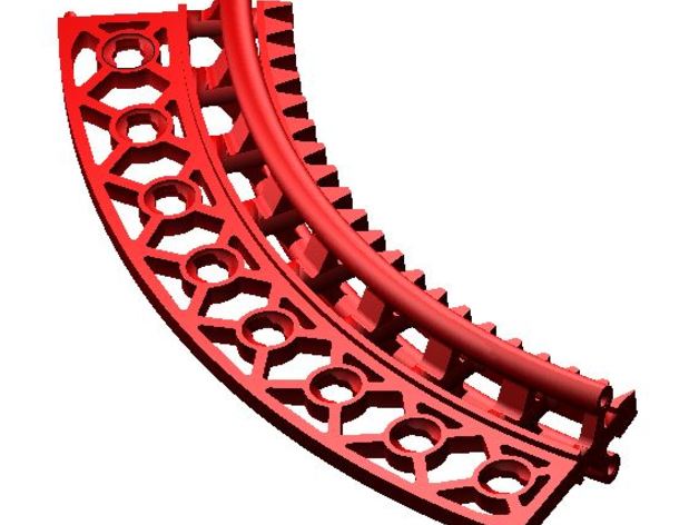 gebogene zahnstange mit mehr aussparungen Bau-Spielzeug fischertechnik 3D print model - Mito3D