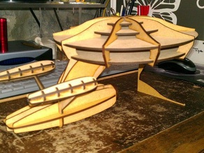 space ship 'enterprise' laser lasercut cutter wood 3d print model - Mito3D