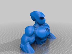 robo-Menschen Skulpturen Helm Mensch Humanoide Muskulatur Roboter Oberkörper 3d print model - Mito3D