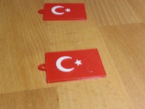 bandeira turca chaveiro chaveiros chave de cadeia titular da turco 3d print model - Mito3D