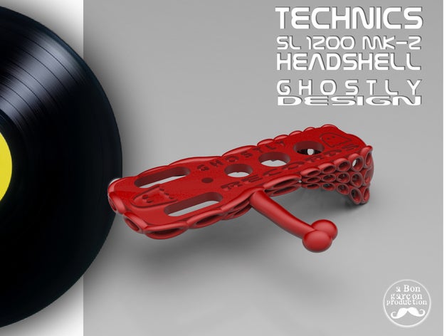 ghostly technics sl1200 mk2 headshell music ghostlyvinyl 3D print model - Mito3D