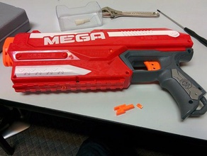 nerf mega trigger mechanism replacement piece parts hackerspacesg nerfgun openscad part 3d print model - Mito3D
