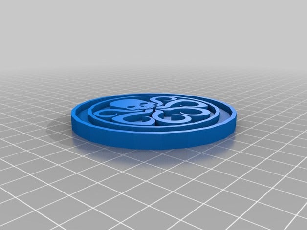 hydra logo disco due anelli esterni accessori accessorio badge il costume 3D print model - Mito3D