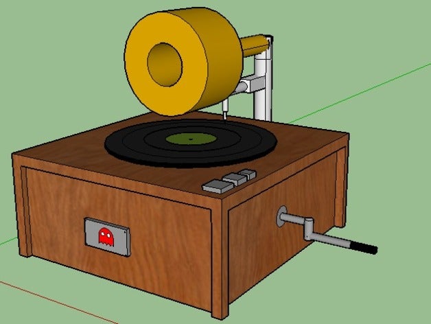 spettrale gramaphone sculture le sfide vinile sfida morganfreeman 3D print model - Mito3D