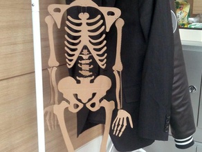 skeleton 2d art cardboard lasercut 3d print model - Mito3D