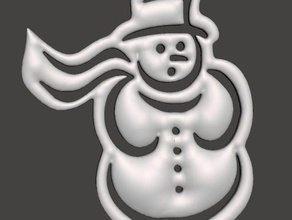christmas tree ornament - snowman 2d art ornaments hanger 3d print model - Mito3D