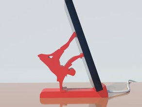 smartphone stand- breakdance style mobile phone stand 3d print model - Mito3D