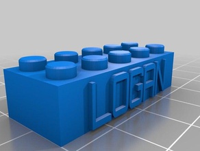 logan lego block necklace keychain construction toys customized 3d print model - Mito3D