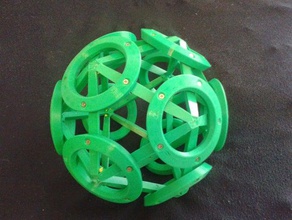 300mm icosahedron dodecahedron math art ball frame geometry platonic toy zip tie 3d print model - Mito3D